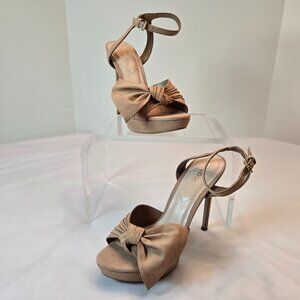 ALDO Women's Sublimity Suede Open Toe Platform Heels/Stilettos Sz: 8 Taupe